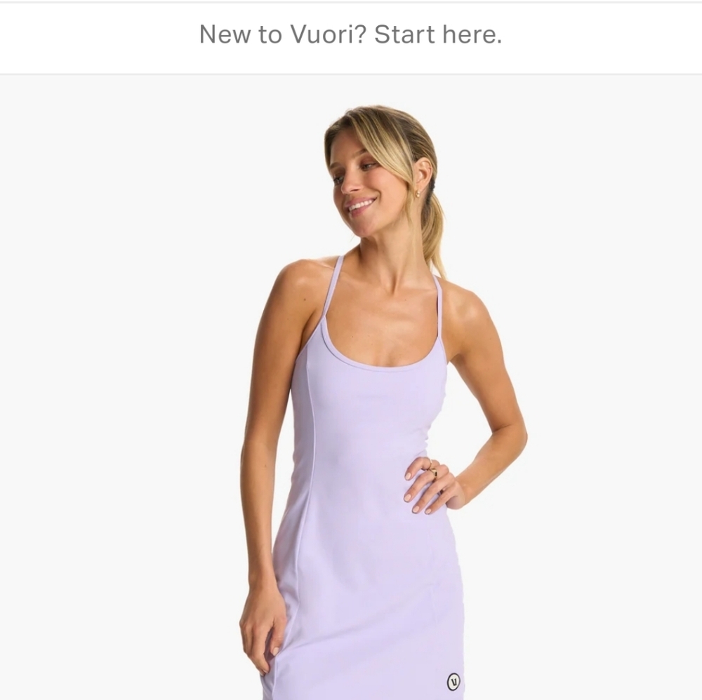 NWT Women's Vuori "One Shot Tennis Dress" color Zinnia. Various Sizes - Picture 3 of 9